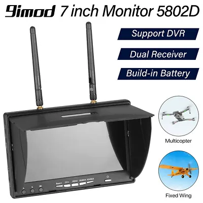5.8GHz 7  FPV Monitor Built-In Battery 800x480 With DVR And 40Ch Diversity • $111.78