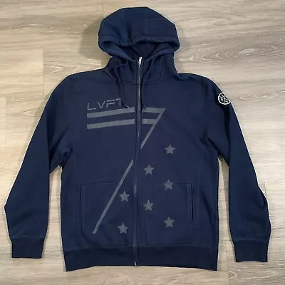 Live Fit LVFT Hoodie Sweatshirt Mens 2X Navy Funnel Neck Zip Up Long Sleeve • $29.95