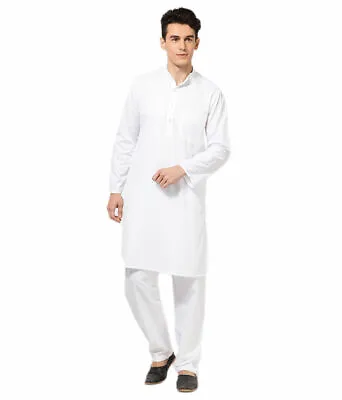 Plain Kurta Chudidar White Casual Comfort Party Wear Designer Suit • £35.71