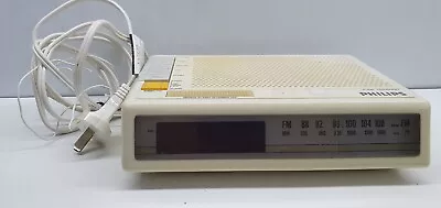 Philips D3620 Digital Alarm Clock Radio Player Works AM/FM White Used 20cm • $26
