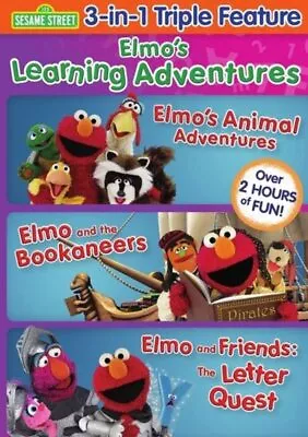 Sesame Street: Elmo's Learning Adventures (DVD) (Triple Feature) (VG) (Case) • $4.97