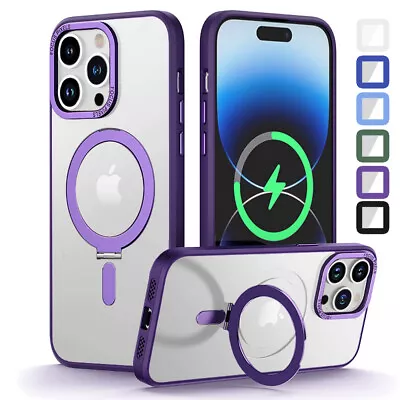 £5.99 • Buy Magnetic Invisible Magic Stand Kickstand Clear Case Cover Fit MagSafe For IPhone