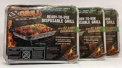 EZ GRILL Ready To Use Disposable Grill Pack Of 3 Tailgate Party Camping EZ Light • $28.95