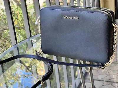 Michael Kors Women Leather Crossbody Bag Handbag Purse Shoulder Messenger Black • $76