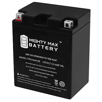 Mighty Max YTX14AH 12V 12AH Battery For Yamaha 350 YFM35ER Moto 4 '87-'95 • $42.99