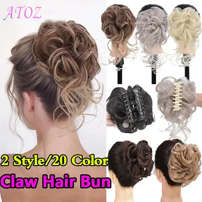£3.59 • Buy Claw Clip In Messy Bun HairPiece Curly Clip In Claw Hair Hairpieces Wave Hair 