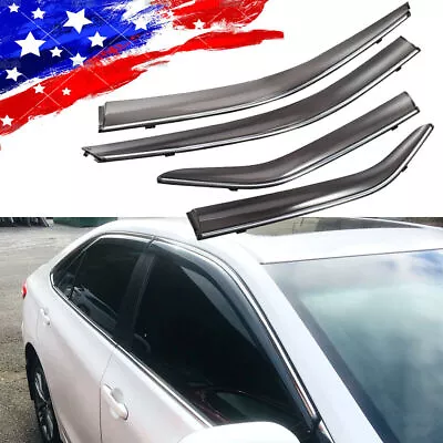 For Toyota Camry 2012-2017 Chrome Window Vent Visor Sun Rain Deflectors Guards • $29.99