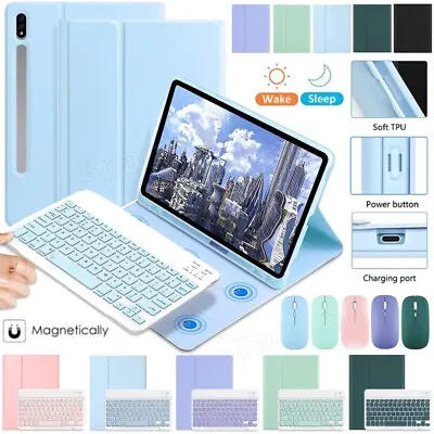 For Samsung Galaxy Tab S9/S9 FE/A9 Plus/A8 Removable Keyboard Mouse Case Cover • $25.99