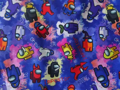 Among Us Fabric Video Game Novelty Fabric 59 Inch Width By The Half Yard • $10.09