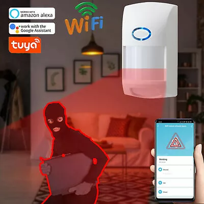 Tuya Smart WiFi Infrared Sensor APP Control Home Security PIR Motion Detector US • $13.59