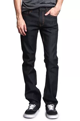 Victorious Men's Slim Fit Unwashed Raw Denim Jeans DL980 - FREE SHIP • $27.95