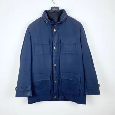 Brooks Brothers Water Repellent Waxed Field Jacket In Navy Blue Size XL • $60