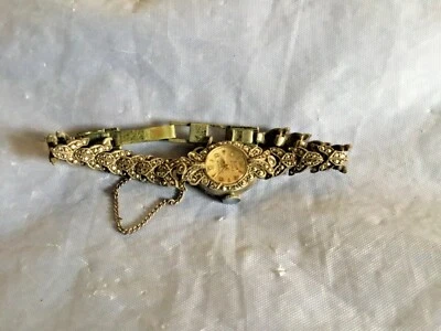 $99 • Buy Vintage Silver Tone Ladies Marcasite Wristwatch Felea 15 Jewels Incabloc Working