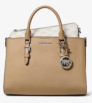 Michael Kors Charlotte Medium 2-in-1 Saffiano Leather And Logo Tote Bag • $251.20