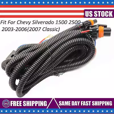 Fog Light Wiring Harness Kit For Chevy Silverado 03-06 (07 Classic) 1500 2500 • $14.34