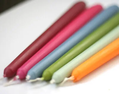 Jewel-coloured Candles / Taper Candles Pack Of 6 Unscented Non-drip. • £10.90