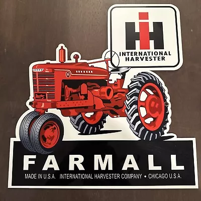 Vintage International Harvester Porcelain Enamel Farmall Tractor Sign  • $155