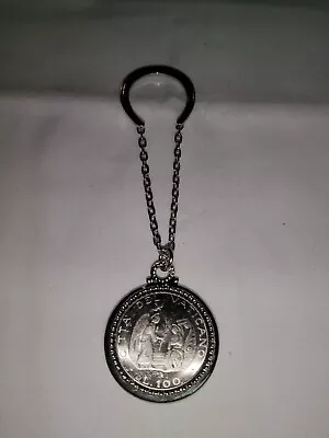 Vintage Good Luck Charm Vatican City Lire Coin Horse Shoe Key Chain Religious  • $59