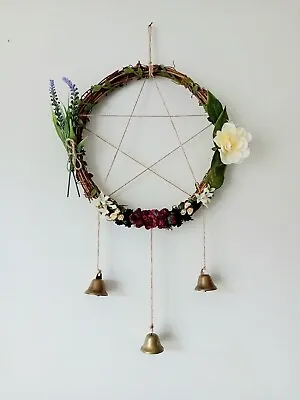 Wiccan Imbolc Wreath Witch Bells Pagan Decoration Wicca Druid Wall Hanger • £5.99