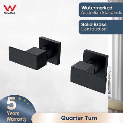 Decaura Shower Mixer Tap Wall Mount Taps Square Black 1/4 Turn Tapware Brass  • $69.99