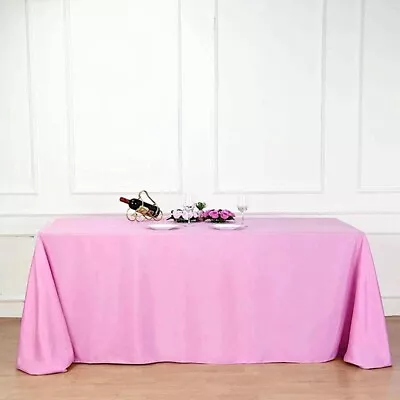 PINK Polyester 90x132  Rectangle TABLECLOTHS Wedding Party Supplies Linens • $11.78