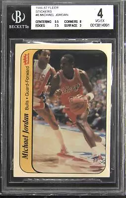 1986-87 Fleer Stickers #8 Michael Jordan BGS 4 • $459.99