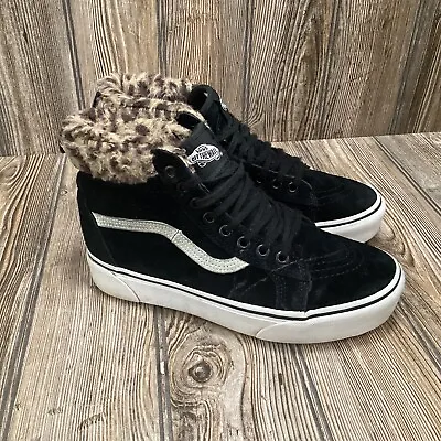 Vans Off The Wall Womens Size 7.5 Hi Tops Leopard Lined Scotchguard Sneakers  • $34.99