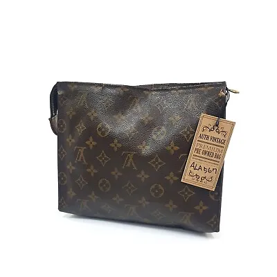 Authentic Louis Vuitton Pouch Toiletry 26 Monogram M47542 Genuine Clutch ALA567 • $112