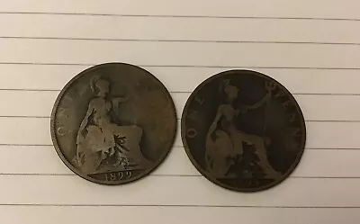 TWO 1899 QUEEN VICTORIA Pennies • £1.50