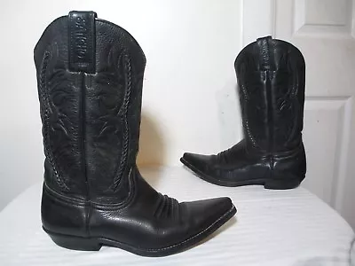 £69.29 • Buy Sancho Women’s Black Braided Leather Western Boots Made In Spain Sz 7½