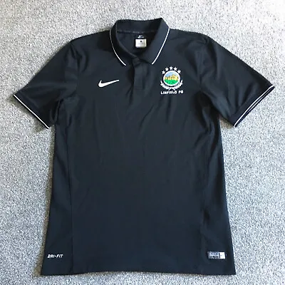 Linfield Polo Shirt Mens Small S Nike Dri-Fit Black Football Belfast N. Ireland • £14.90