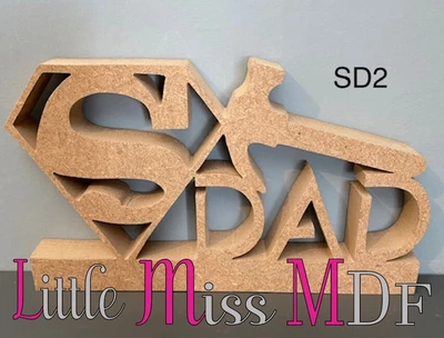 £4.50 • Buy FATHERS DAY SUPER DAD HAMMER PLAQUE FREESTANDING 18mm MDF BLANK TO DECORATE