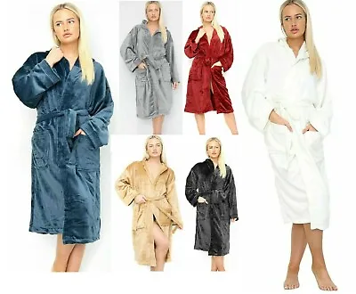 £10.99 • Buy Unisex Hooded Bath Robe Luxury Fleece Terry Toweling Soft Dressing Gown Cloth