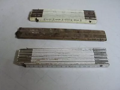 Lot Of 3 Vintage Folding Rulers 36 Inches 72 Inches 99 Inches • $5.89