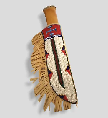 Sioux Tribe Native American Indian Beaded Knife Sheath Suede Leather Cover SU18 • £59.99