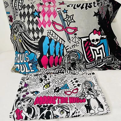 Monster High Twin Flat Sheet & Standard Pillowcase Franco 2013 Ghouls Rule • $20