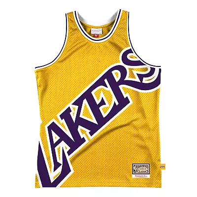 Men's Mitchell & Ness Gold NBA Los Angeles Lakers Big Face 2.0 Blownout Jersey • $54.95