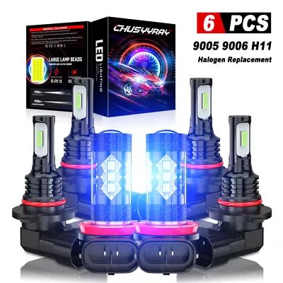 9005 9006 H11 LED Combo Headlight Fog Light Kit High Low Beam Bulbs 8000K Blue • $29.99