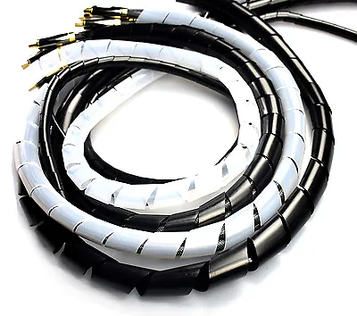£2.47 • Buy Spiral Wrap Cable Binding Tidy Leads On TV / PC / Home Cinema / CCTV Wires Hide