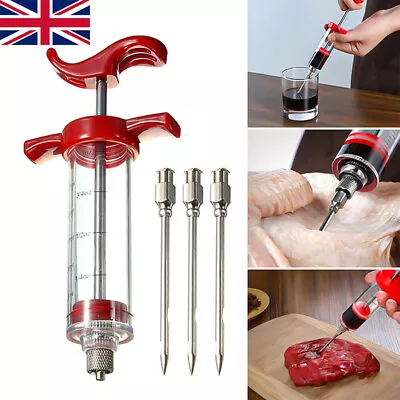 Food Marinade Meat Injector Flavor Syringe Beef Poultry Turkey Chicken BBQ UK • £6.17