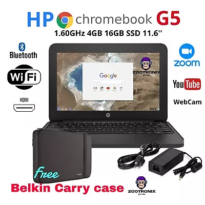 HP Laptop Chromebook 11 1.60GHz 4GB 16GB SSD 11.6 WEBCAM BLUETOOTH WIFI Free BAG • $39.99