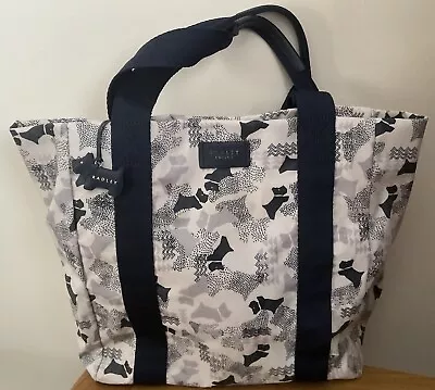 Radley Data Dog - Large Oilcloth Mostly Open Top Tote Grab Bag • £10