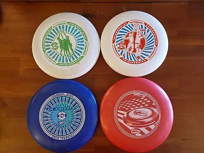 £19.29 • Buy Lot Of 4 Wham-O 175 G Ultimate Frisbee Team Sport Disc 10.5  Red White Blue