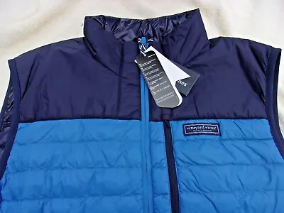 NWT Vineyard Vines Insulated Zippered Vest Men's L Or XXL Blue $180 • $59.99