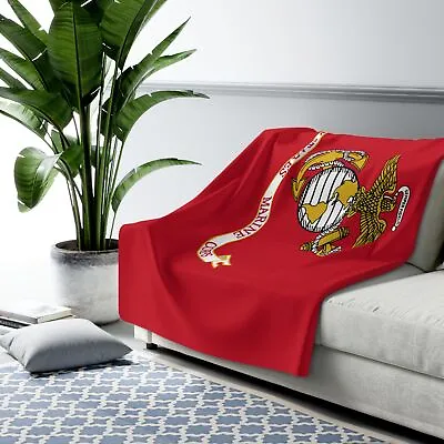 U.S. Marine Corps Flag Sherpa Fleece Blanket • $50