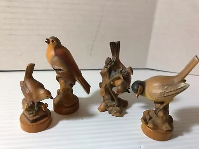 $194.99 • Buy Vintage ANRI Of Italy HAND CARVED Wood Bird Collection Of Four 3 -4 
