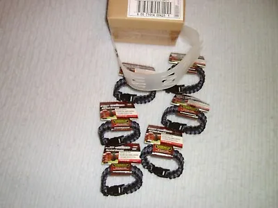   SecureLine Survival Bracelet Military Grade Paracord Large Black Gray Lot Of 6 • $11.49