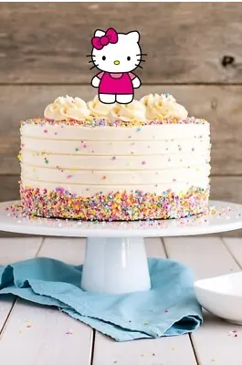 Hello Kitty Stand Up Edible Cake Topper - Wafer Paper - 9.5x7.6cm • $7.75