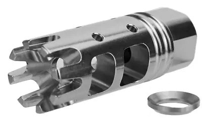 5.56 .223 Crown Muzzle Brake 1/2-28 TPI USA Made Stainless Steel + Crush Washer • $26.88