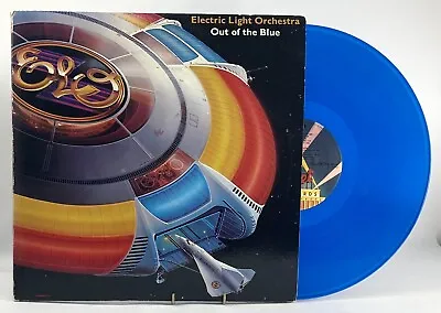 ELO OUT OF THE BLUE 1977 LP VG+ Vinyl Record Ultrasonic Poster Cut-Out Colored • $137